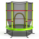 55 Inch Kids Recreational Trampoline Bouncing Jumping Mat with Enclosure Net-Green