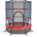 55 Inch Kids Recreational Trampoline Bouncing Jumping Mat with Enclosure Net-Navy