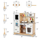 Wooden Pretend Kitchen Playset for Kids Cooking Toy with Utensils and Sound