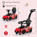 3 in 1 Licensed Lamborghini Ride Walking Toy Stroller