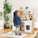 Wooden Pretend Kitchen Playset for Kids Cooking Toy with Utensils and Sound