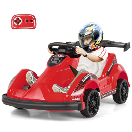 6V Kids Ride On Go Cart with Remote Control and Safety Belt-Red
