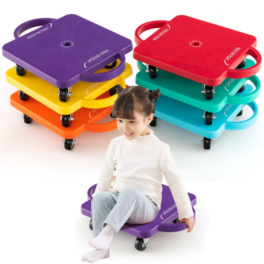 4/6-Pack Kids Scooter Board with Handles and Non-Marring Casters-6 Pack
