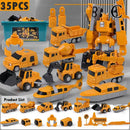 Magnetic Transform Engineering Car Robot Toys Set For Boys Kids Gifts
