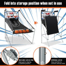 Foldable Basketball Arcade Game with Dual Shot and Electronic Scoring System
