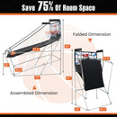 Foldable Basketball Arcade Game with Dual Shot and Electronic Scoring System