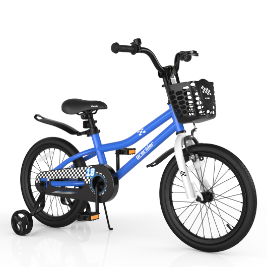 18 Feet Kid's Bike with Removable Training Wheels-Navy