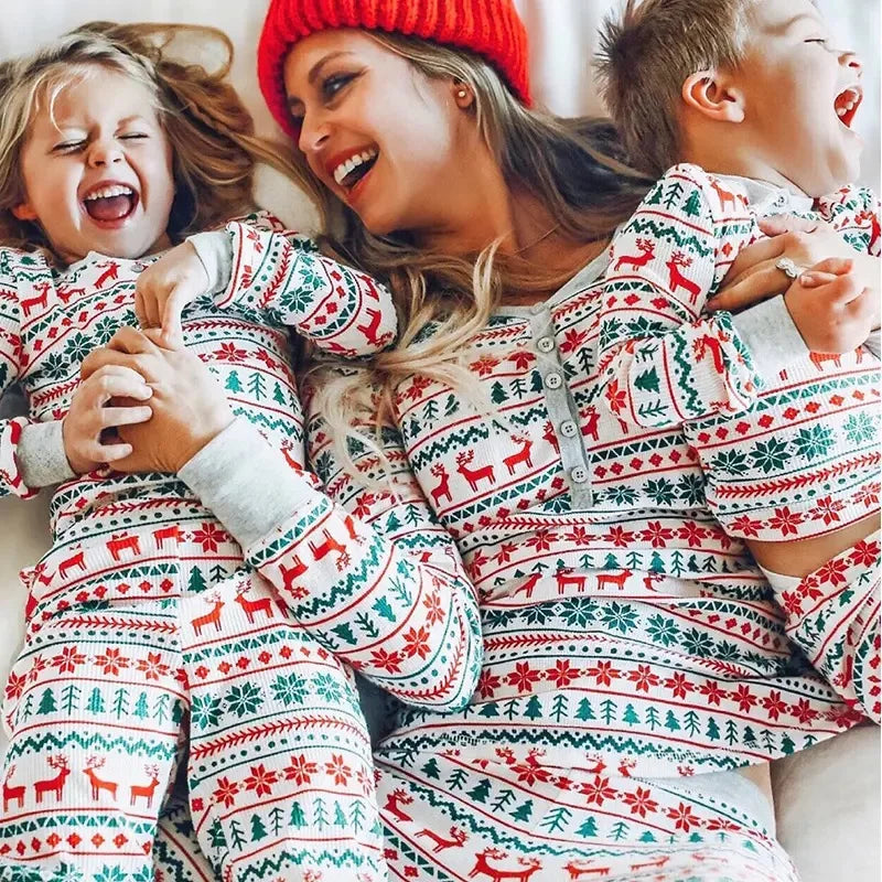 Christmas Pajamas Family Matching Outfits Set Adult Kids Xmas Nightwear Pyjamas Father Son Mother And Daughter Sleepwear Suit