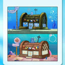 Spongebob Squarepants Building Blocks In Krusty Krab Restaurant Model Assembly Toy Can Be A Great Birthday Gift