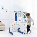 3 in 1 Kids Basketball Hoop Set with Balls-White