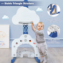 3 in 1 Kids Basketball Hoop Set with Balls-White