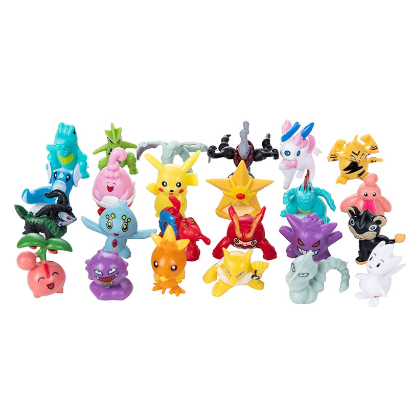 24-144Pcs Pokemon Figures Model In Bulk Of Different Styles Kawaii Dolls As Toys Or Birthday Gift For Kids