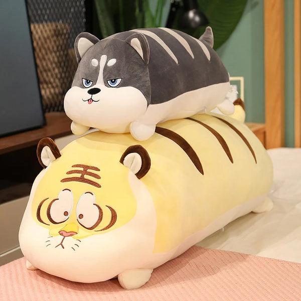 Grab This Cute Husky And Tiger Long Plush Toys Now!