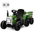 12V Ride on Tractor with 3-Gear-Shift Ground Loader for Kids 3+ Years Old-Dark Green