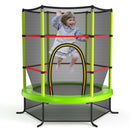 55 Inch Kids Recreational Trampoline Bouncing Jumping Mat with Enclosure Net-Green