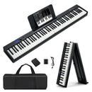 88-Key Foldable Digital Piano with MIDI and Wireless BT-Black