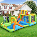 7-in-1 Inflatable Water Slide Bounce House with Splash Pool and 735W Blower