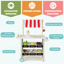Kids Wooden Ice Cream Cart with Chalkboard and Storage