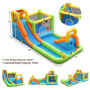7-in-1 Inflatable Water Slide Bounce House with Splash Pool and 735W Blower