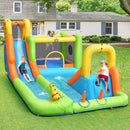 7-in-1 Inflatable Water Slide Bounce House with Splash Pool and 735W Blower
