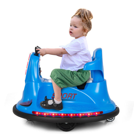6V Bumper Car for Kids Toddlers Electric Ride On Car Vehicle with 360° Spin-Blue
