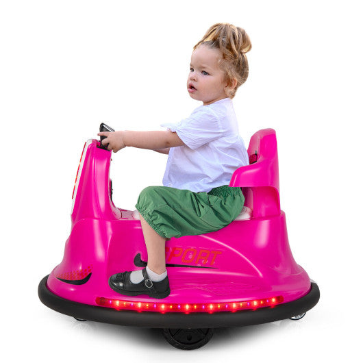 6V Bumper Car for Kids Toddlers Electric Ride On Car Vehicle with 360° Spin-Pink
