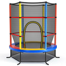 55 Inch Kids Recreational Trampoline Bouncing Jumping Mat with Enclosure Net-Yellow