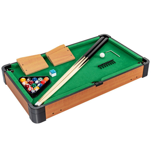 24” Mini Tabletop Pool Table Set Indoor Billiards Table with Accessories