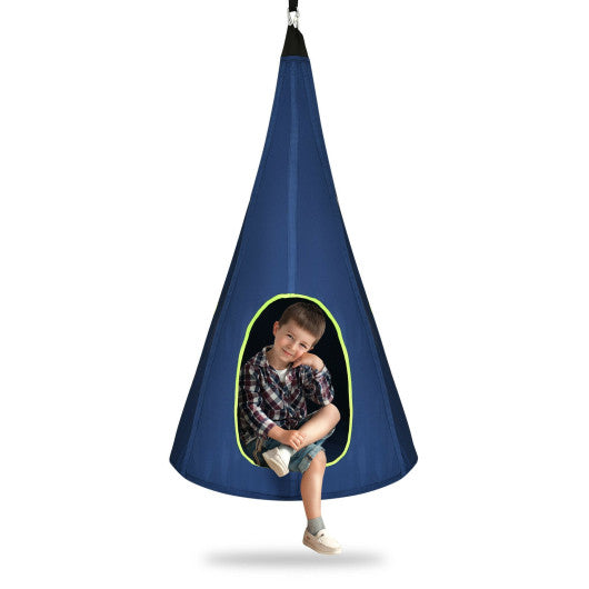 40 Inch Kids Nest Swing Chair Hanging Hammock Seat for Indoor Outdoor-Blue