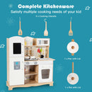 Wooden Pretend Kitchen Playset for Kids Cooking Toy with Utensils and Sound