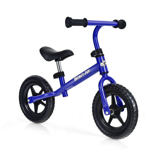 Kids No Pedal Balance Bike with Adjustable Handlebar and Seat-Blue