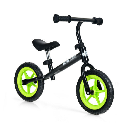 Kids No Pedal Balance Bike with Adjustable Handlebar and Seat-Black