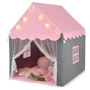 Kids Playhouse Tent with Star Lights and Mat-Pink
