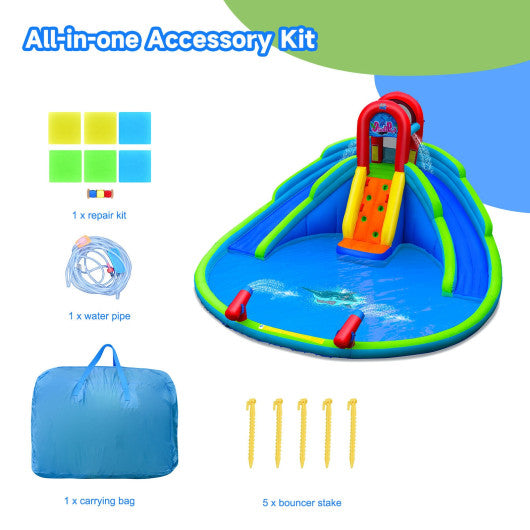 Inflatable Waterslide Bounce House with Upgraded Handrail without Blower