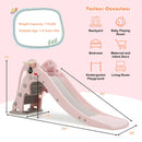 3-in-1 Kids Climber Slide Play Set  with Basketball Hoop and Ball-Pink
