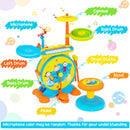 2-in-1 Kids Electronic Drum and Keyboard Set with Stool-Blue