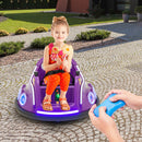 12V Electric Ride On Car with Remote Control and Flashing LED Lights-Purple