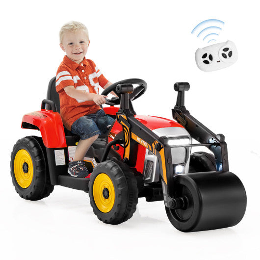 12V Kids Ride on Road Roller with 2.4G Remote Control-Red