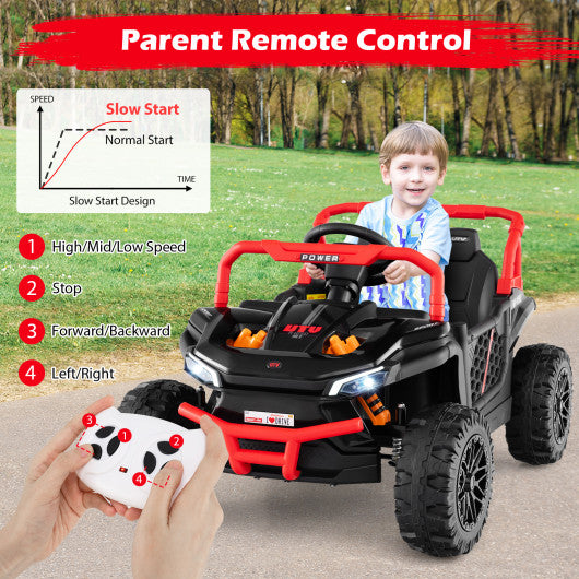 2-Seater Kids Ride On Dump Truck with Dump Bed and Shovel