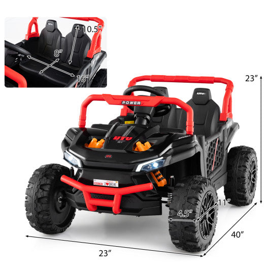 2-Seater Kids Ride On Dump Truck with Dump Bed and Shovel