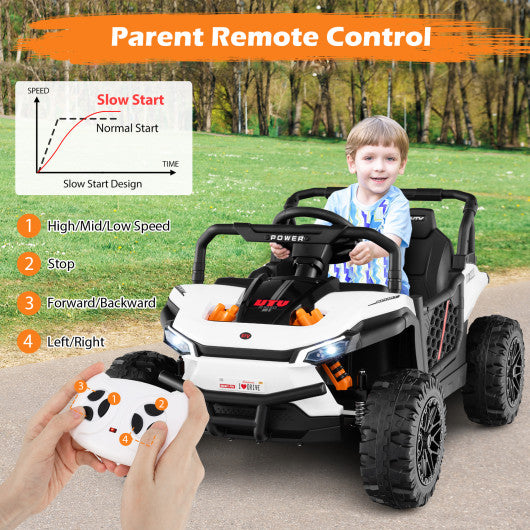 2-Seater Kids Ride On Dump Truck with Dump Bed and Shovel