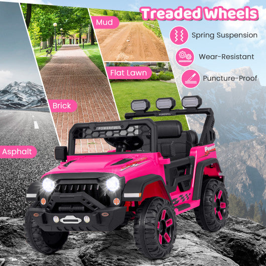 2-Seater Kids Ride On Dump Truck with Dump Bed and Shovel