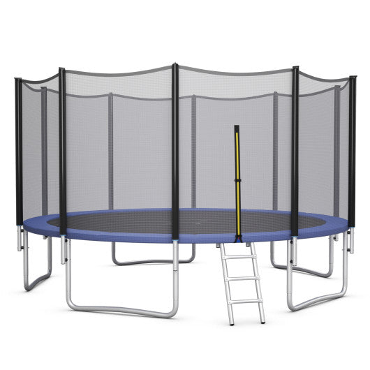 8/10/12/14/15/16Feet Outdoor Trampoline Bounce Combo with Safety Closure Net Ladder-15 ft