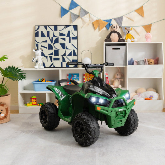 12V Kids Ride On ATV with High/Low Speed and Comfortable Seat-Army Green