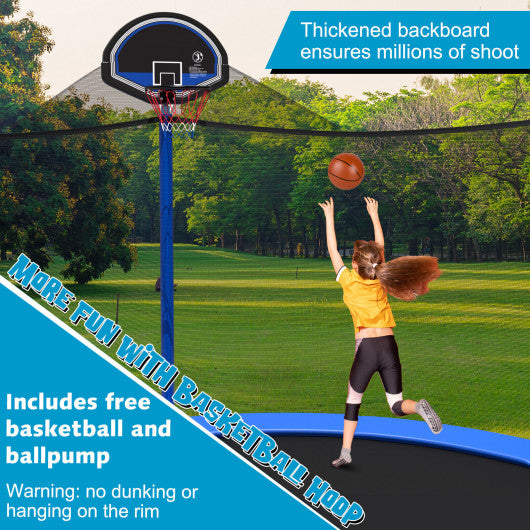 15/16 Feet Outdoor Recreational Trampoline with Enclosure Net-16 ft