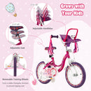 Kids Bike with Doll Seat and Removable Training Wheels-M