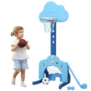 3 in 1 Kids Basketball Hoop Set with Balls-Blue