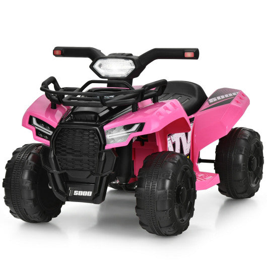 6V Kids ATV Quad Electric Ride On Car with LED Light and MP3-Pink