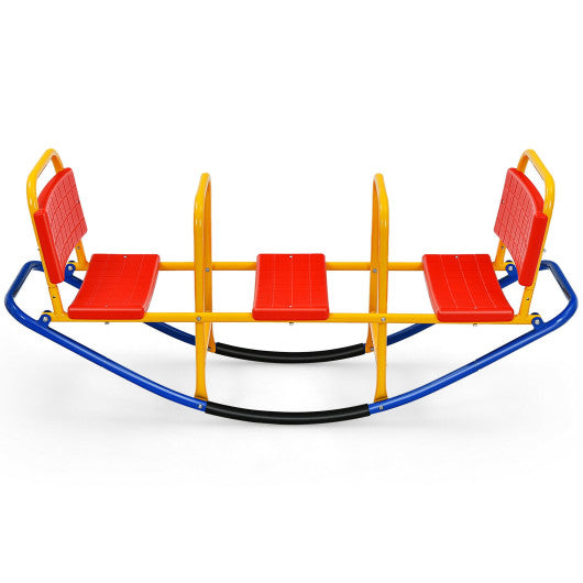 Outdoor Kids Seesaw Swivel Teeter for 3 to 8 Years Old-Red