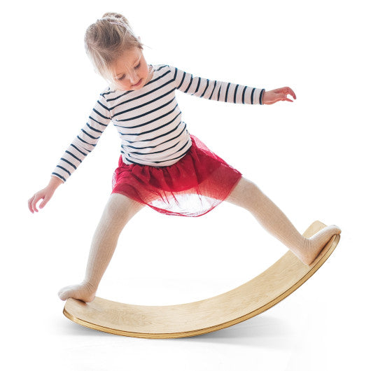 15.5 Inch Wobble Board for Kids and Adults-Natural